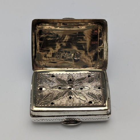 1832年 英国アンティーク 純銀製 ヴィネグレット スポンジ付 John Bettridge